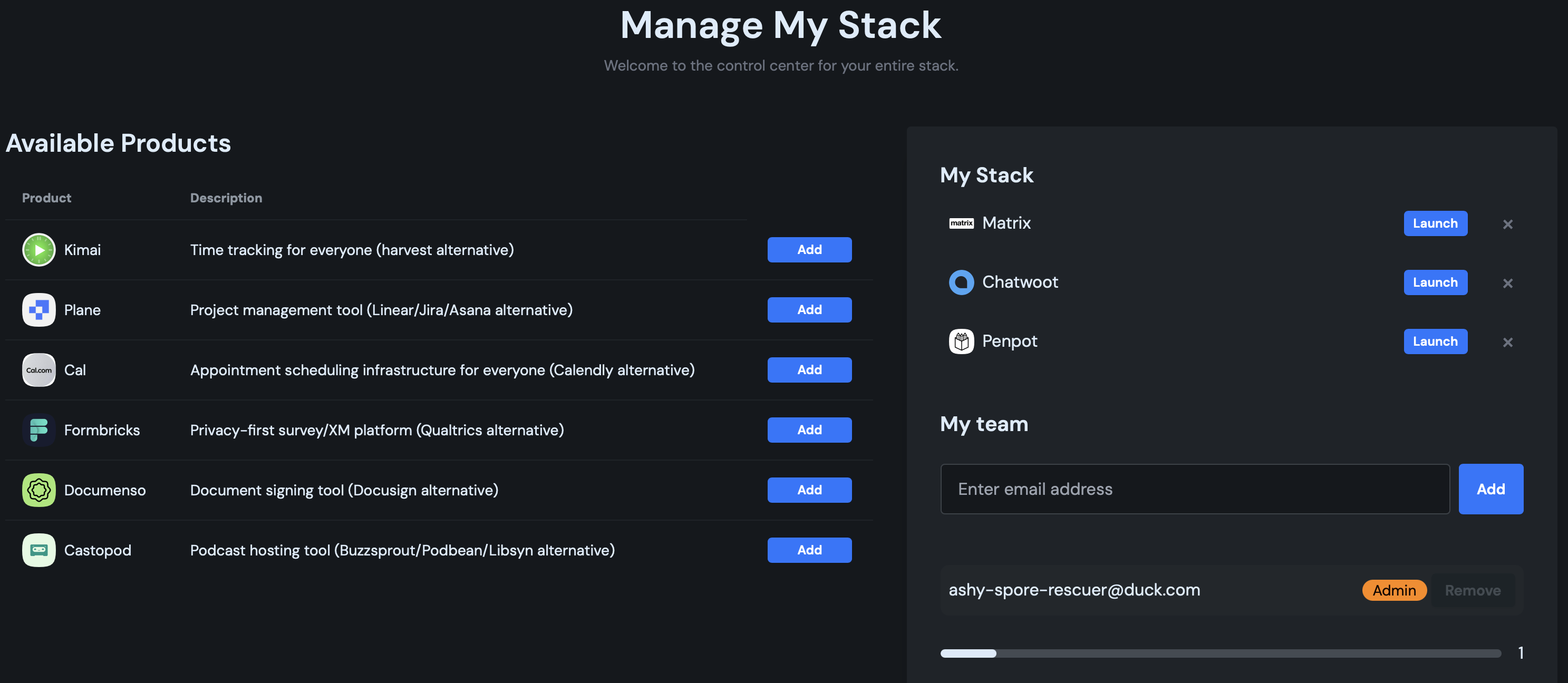 Manage your stack overview