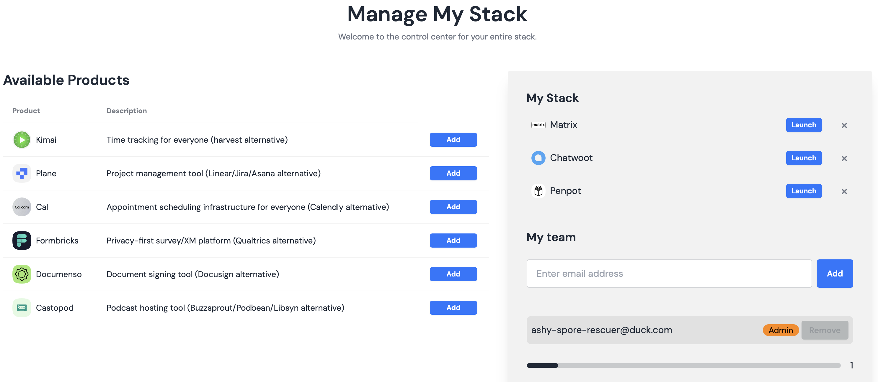 Manage your stack overview